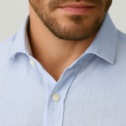 Linen Shirt Long Sleeve - Ocean